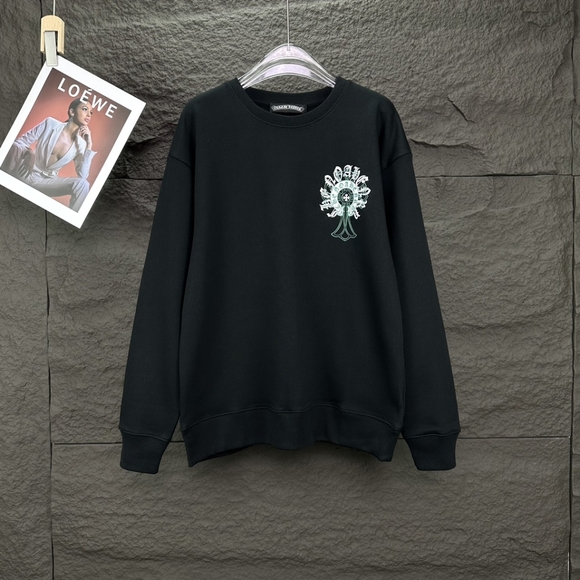 Chrome Hearts new horseshoe rune logo couple round neck sweatshirt